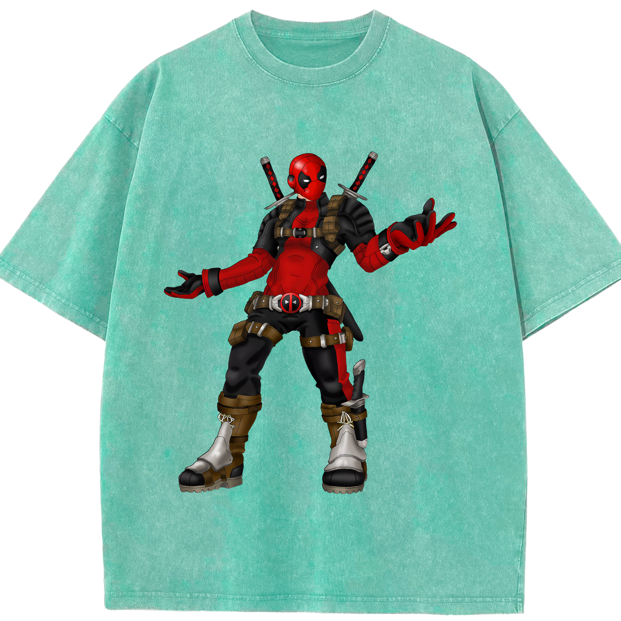 （画像用） Deadpool デッドプール 綿100% ヴィンテージ風 半袖Tシャツ（フロントプリント）